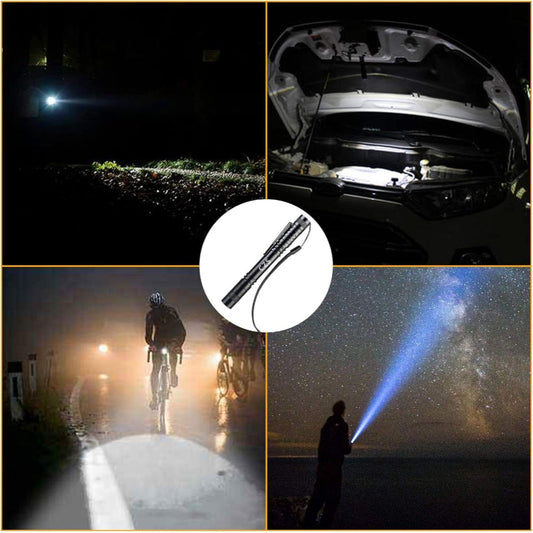 2-Pack Pen Flashlights – High-Lumen Small LED Pocket Lights, Battery-Powered (2×AAA), Waterproof for Work & Emergency, Battery Not Included