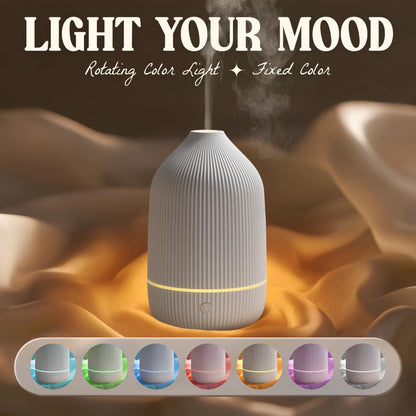 100ml Essential Oil Diffuser – Mini Ultrasonic Aromatherapy Diffuser & Cool Mist Humidifier with 7 LED Lights, Auto Shut-Off