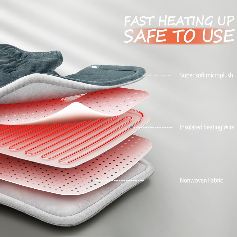 XL Neck & Shoulder Heating Pad – Weighted Heat Pad for Back Pain Relief, Gifts for Men & Women, Christmas, Birthday, Mother’s & Father’s Day