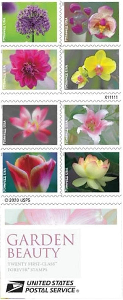 USPS Garden Beauty 2020 Forever Stamps - Booklet of 20 Postage Stamps