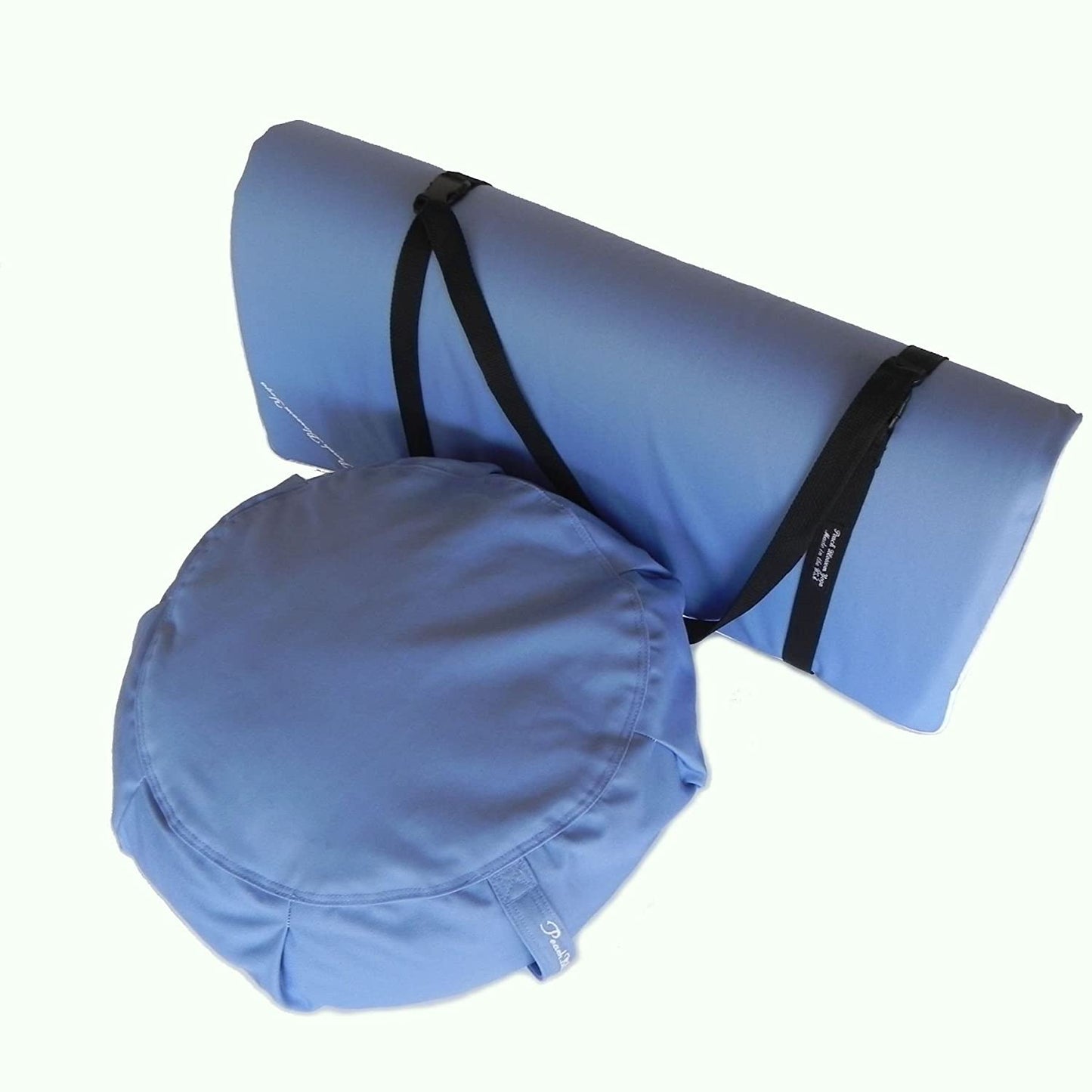 3 Piece Restorative Yoga Set includes Zafu Meditation Pillow Buckwheat Hull filled, Zabuton Cushion 26"x26" with 3" Foam, and Double Buckle Strap, Removable Covers for easy care.