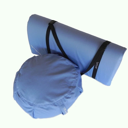 3 Piece Restorative Yoga Set includes Zafu Meditation Pillow Buckwheat Hull filled, Zabuton Cushion 26"x26" with 3" Foam, and Double Buckle Strap, Removable Covers for easy care.