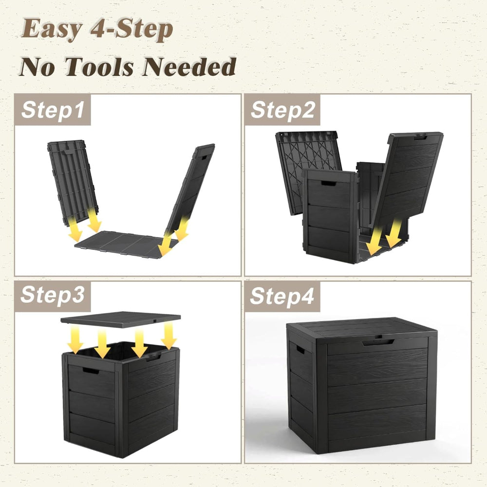 Outdoor Storage Box – Waterproof Resin Deck Box for Package Delivery Patio Storage