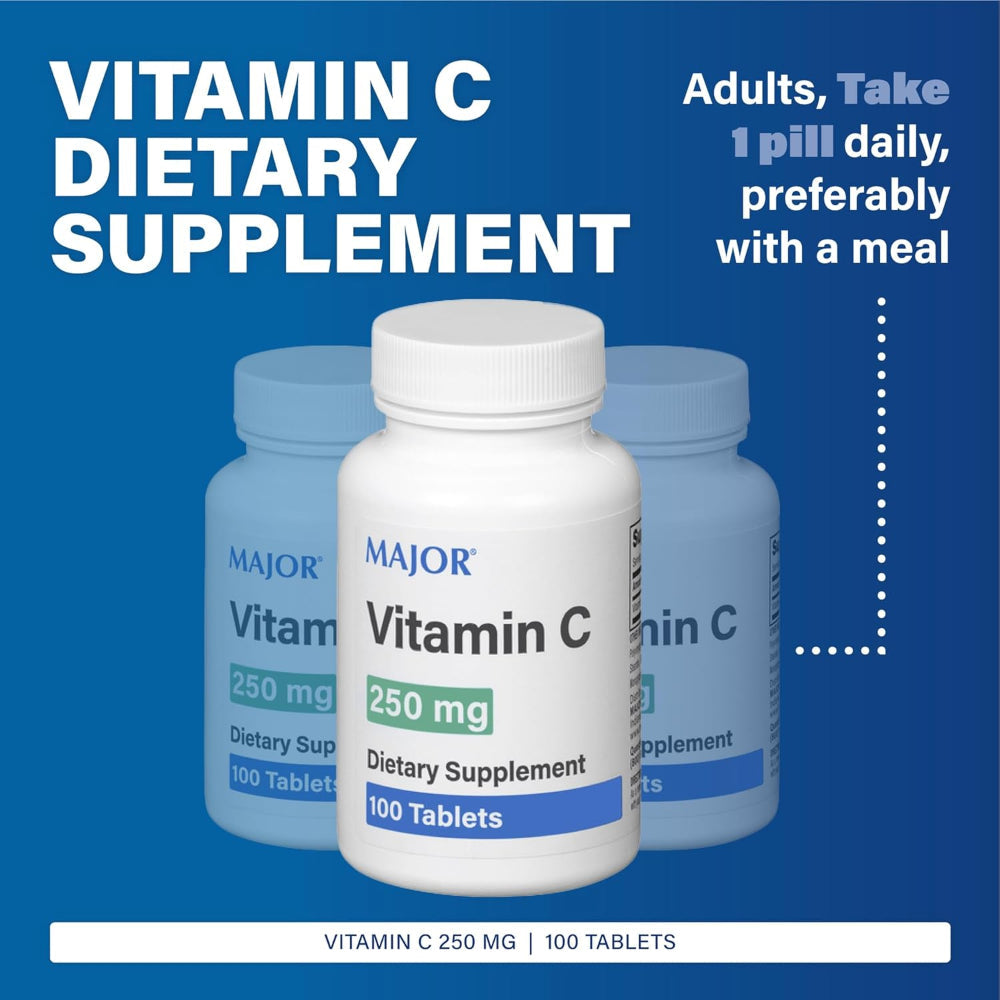 Vitamin C 250 mg – Dietary Supplement, Immune Support, 100 Tablets
