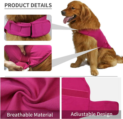  Comfort Dog Anxiety Relief Coat, Dog Anxiety Calming Vest Wrap for Thunderstorm,Travel,4th of July Fireworks,Vet Visits,Separation Anxiety Relief for Dogs (X-Small (Pack of 1), Rose)