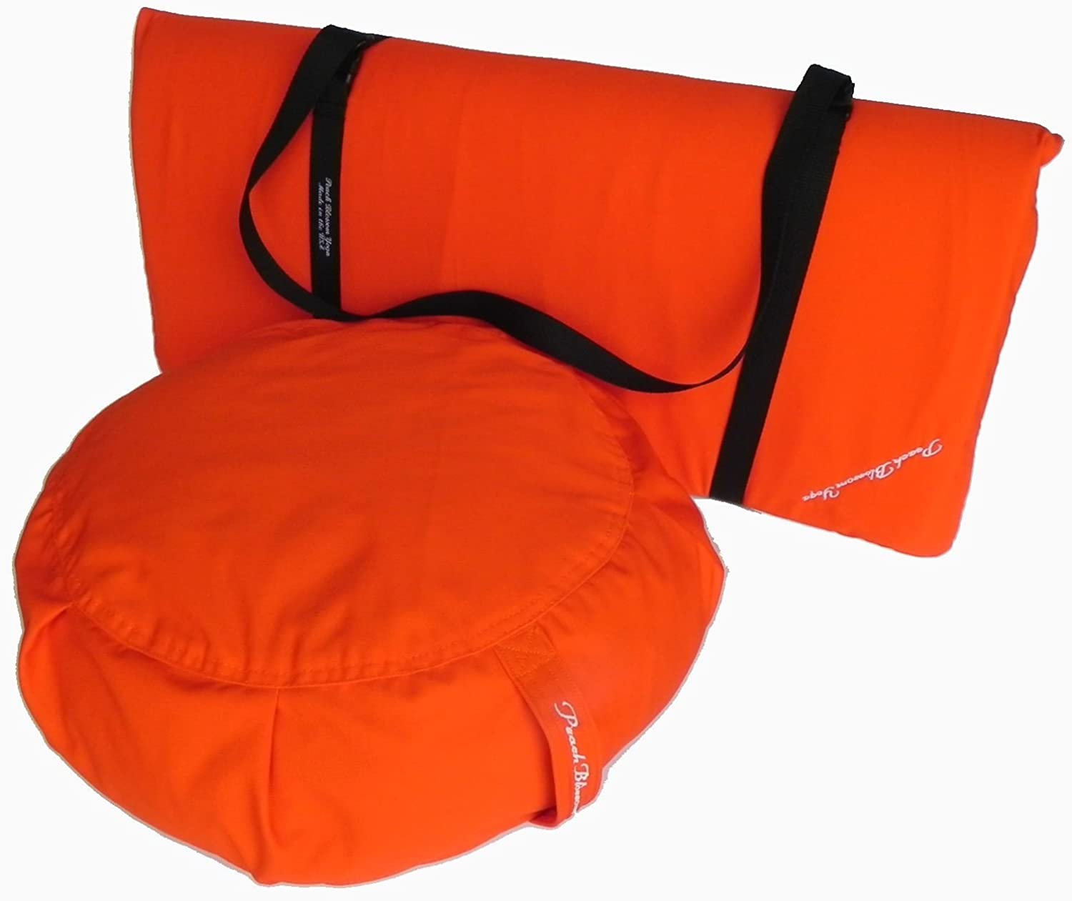 3 Piece Restorative Yoga Set includes Zafu Meditation Pillow Buckwheat Hull filled, Zabuton Cushion 26"x26" with 3" Foam, and Double Buckle Strap, Removable Covers for easy care.