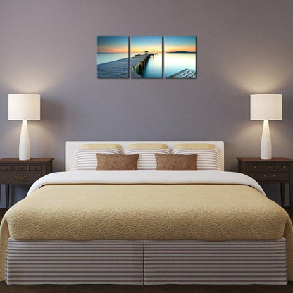 Seascape "Sunset on Ocean Beach" Canvas Wall Art