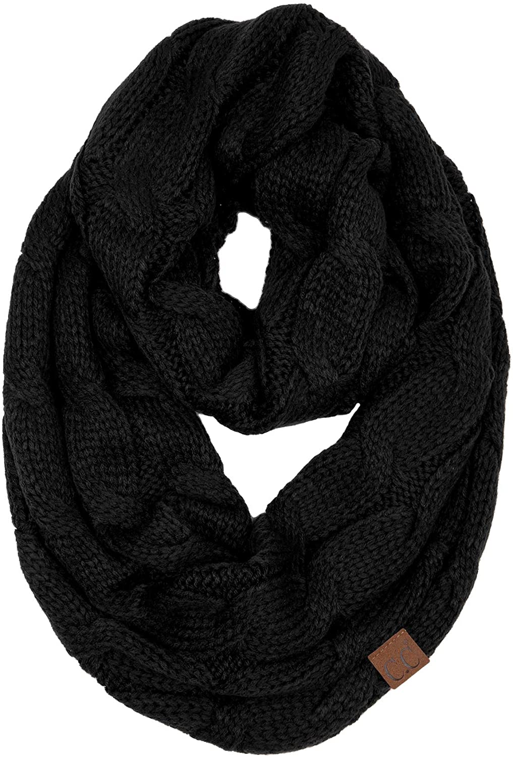 Funky Junque’s Beanies Matching Ribbed Winter Warm Cable Knit Infinity Scarf