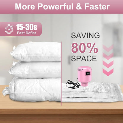 Electric Vacuum Pump – Portable Pump for Storage Bags, Clothing, Blankets & Bedding, Works with Various Vacuum Seal Bags, Pink (Bags Not Included)