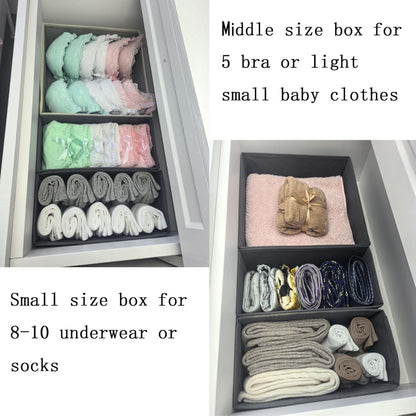 4-Pack Drawer Organizer Bins – Foldable Fabric Dividers for Socks Underwear Storage