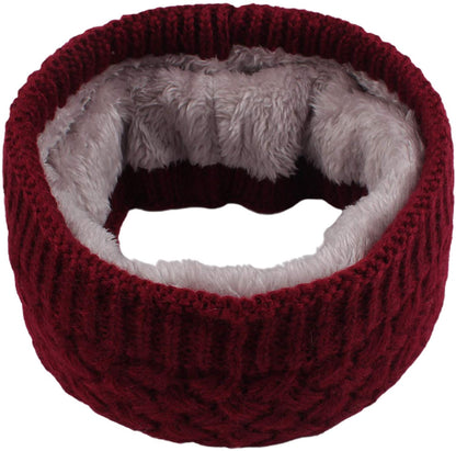 Women Winter Knitted Scarf Unisex Circle Loop Scarves Thick Fleece Neck Warmer for Men