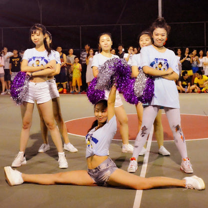 baotongle 12 PCS Cheerleading Squad Spirited Fun Poms Pompoms Cheer Costume Accessory For Party Dance Sports