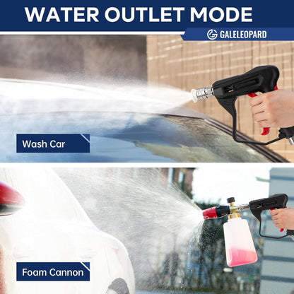 High Pressure Washer Gun – 4350 PSI Short Spray Gun with 5 Nozzles & Quick Connect Fittings