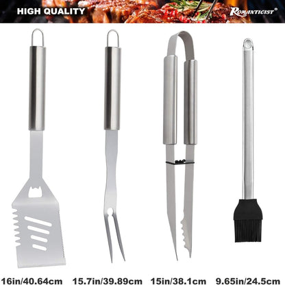 20-Pack Heavy Duty BBQ Grill Tool Set – Professional Outdoor Cooking Accessories in Case, Perfect Gift for Father’s Day & Christmas, Camping, Grilling, Smoking