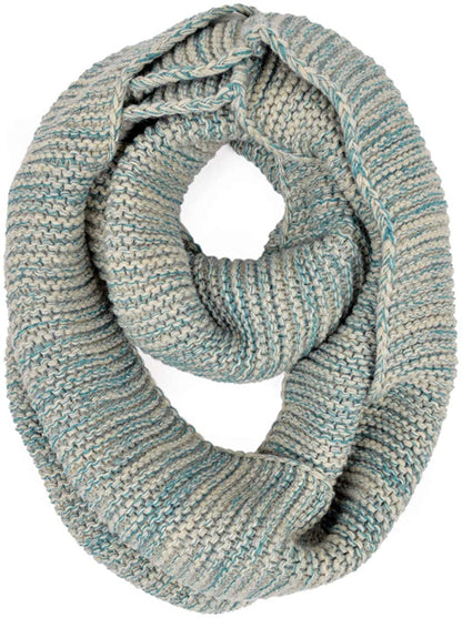 Two-Tone Winter Knit Warm Infinity Loop Circle Scarf