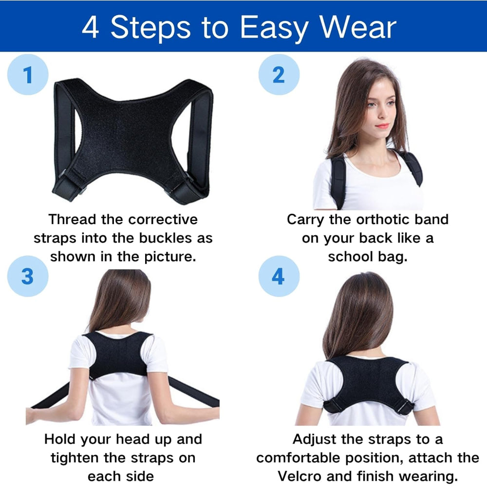 Adjustable Posture Corrector – Breathable Back Brace for Men & Women, Lower Back, Shoulder & Neck Support, Pain Relief