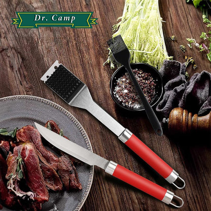5-Piece Grill Tool Set – Stainless Steel BBQ Accessories Kit for Outdoor Cooking