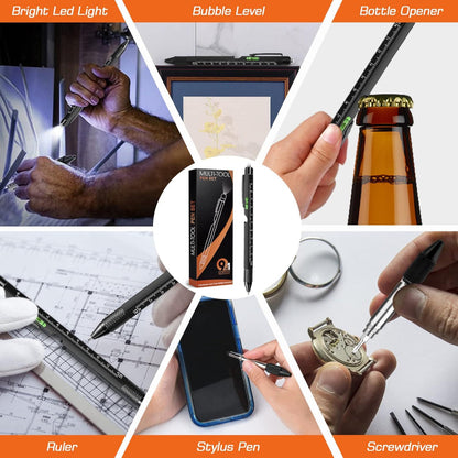 9-in-1 Multitool Pen – Multifunction Pocket Tool Use – Writing & Everyday Utility Tool – Includes Screwdriver, Stylus & Compact EDC Gadget