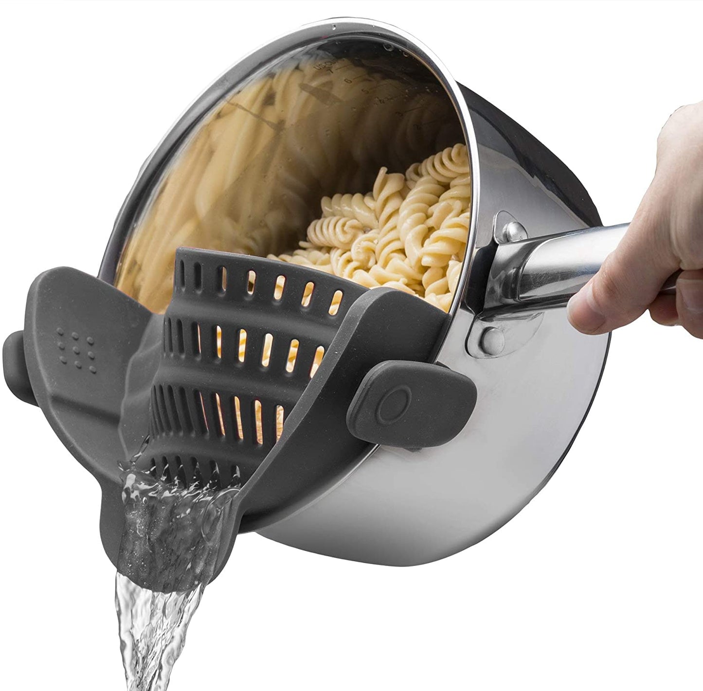 Kitchen Gizmo Snap N Strain Strainer, Clip On Silicone Colander, Fits all Pots and Bowls - Lime Green