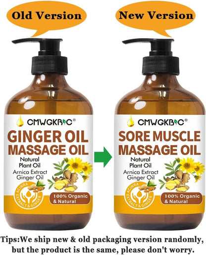 Father Day Gifts, Massage Oil for Massage Therapy,Ginger Oil Lymphatic Drainage-Arnica Sore Muscle Oil Massage &Lavender Oil Relaxing Massage Oils,Massage Kit With Massage Roller Ball Mens Gifts Women