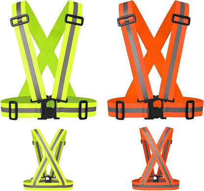  Reflective Running Vest,Reflective Vest Adjustable for Run,Cycle,Walk, Outdoor,Breathable Waterproof Lightweight