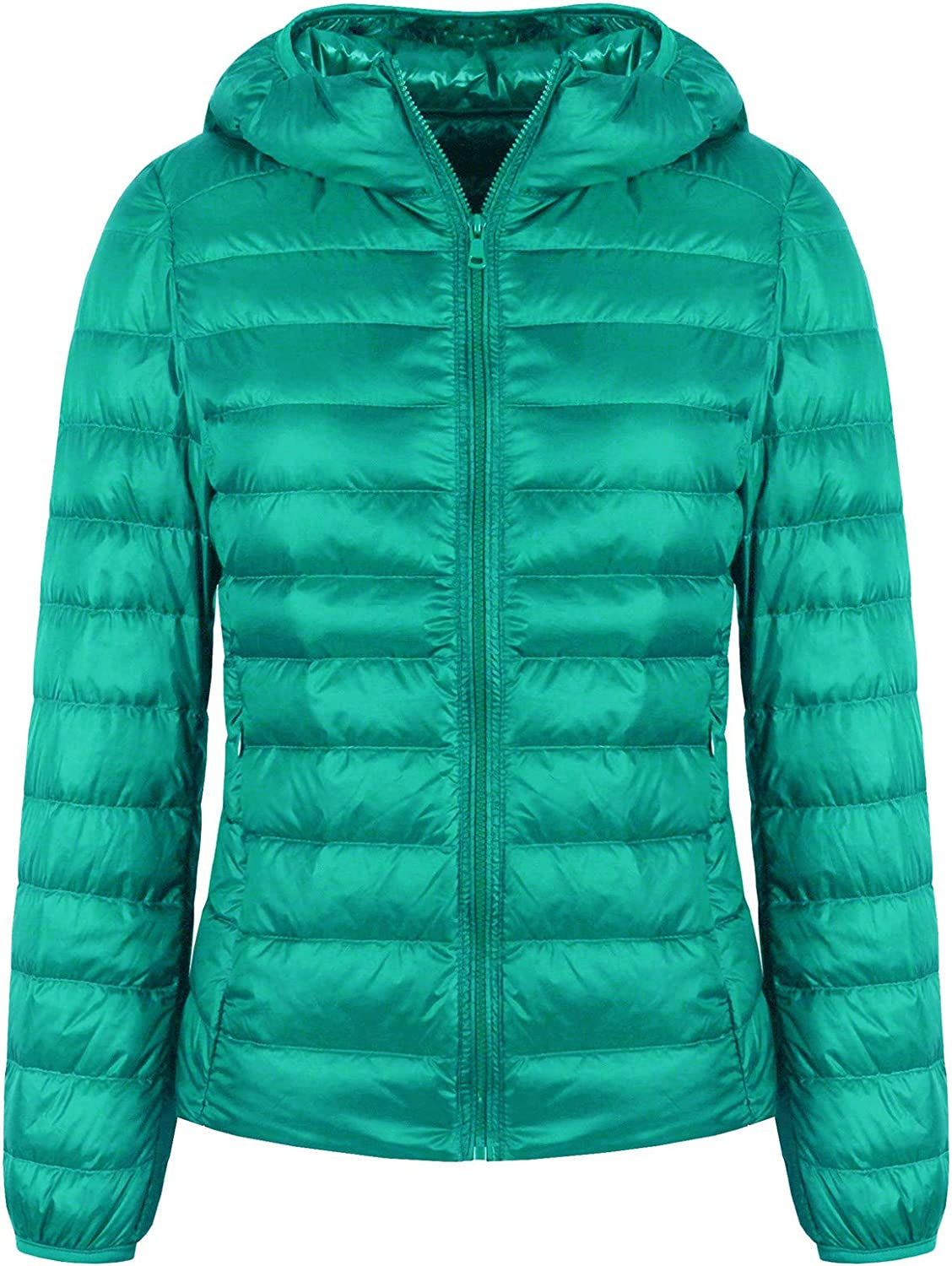  Light Weight Packable Down Coat with Hood and 2 Pockets