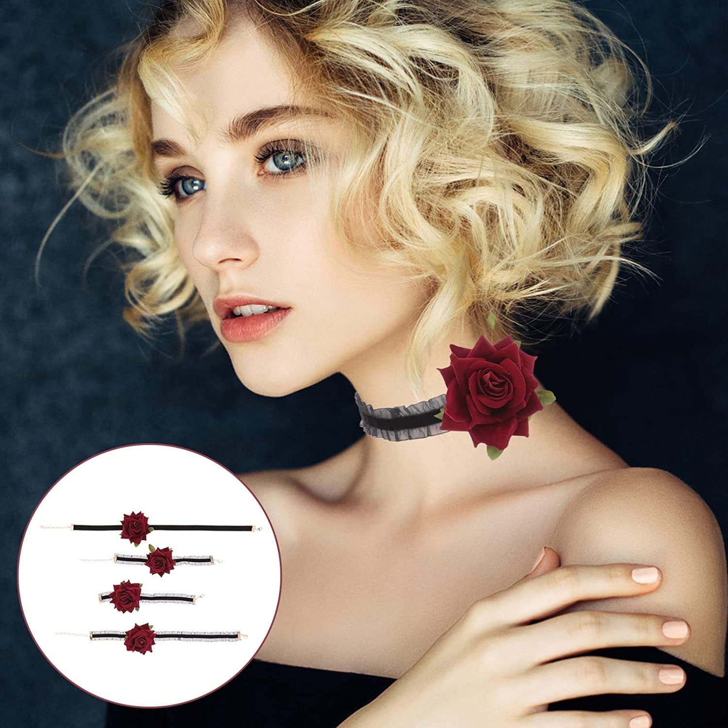  4Pcs Lace Choker Necklace