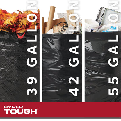 39-Gallon Drawstring Outdoor & Lawn Trash Bags, 1.1 MIL, 30 Bags