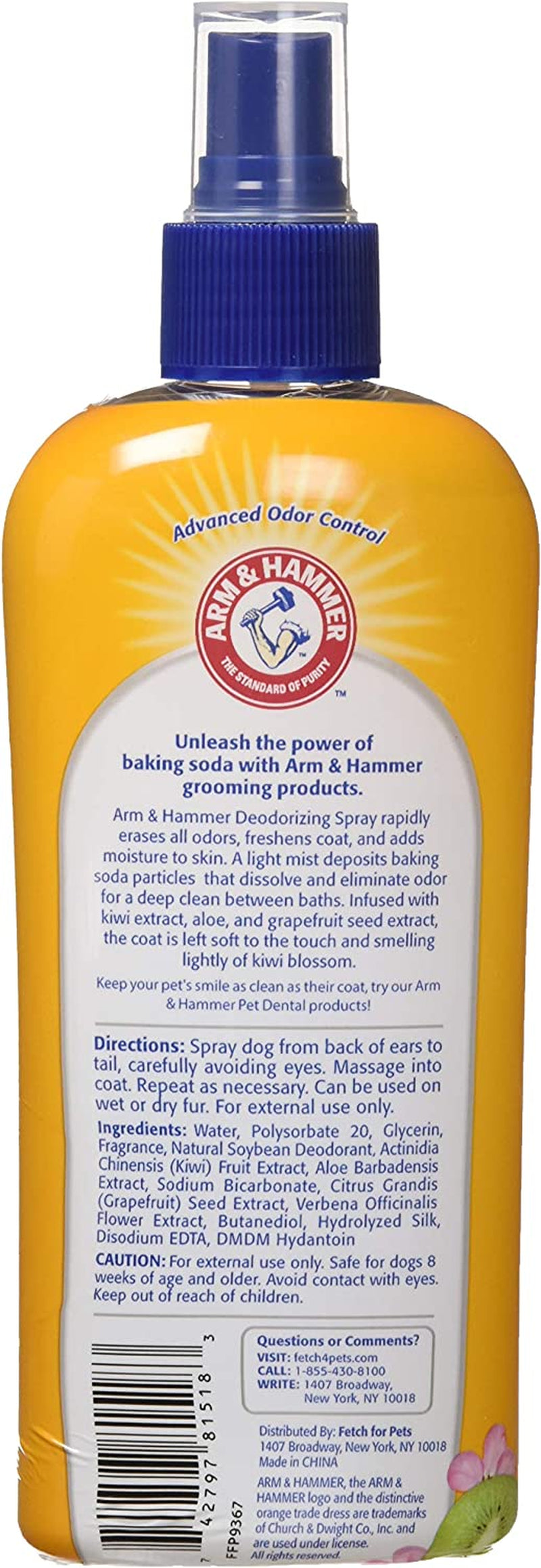 Arm & Hammer for Pets Super Deodorizing Spray for Dogs | Best Odor Eliminating Spray for All Dogs & Puppies | Fresh Kiwi Blossom Scent That Smells Great, 8 Ounces