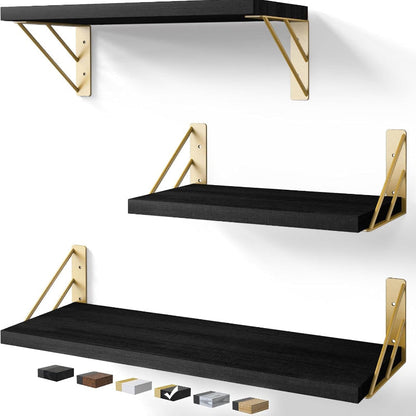 Wall Mounted Floating Shelves for Storage and Decor, Rustic Wood Shelves for Any Room