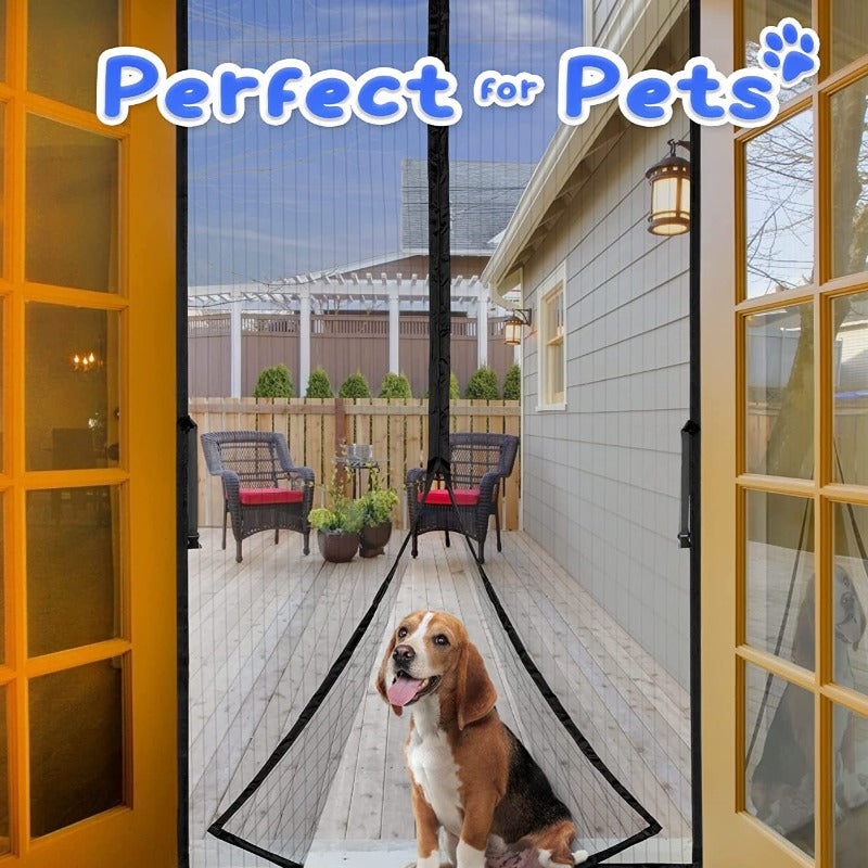 Magnetic Screen Door Heavy-Duty Reinforced Hands-Free Mesh Curtain, Pet-Friendly, Keeps Out Bugs