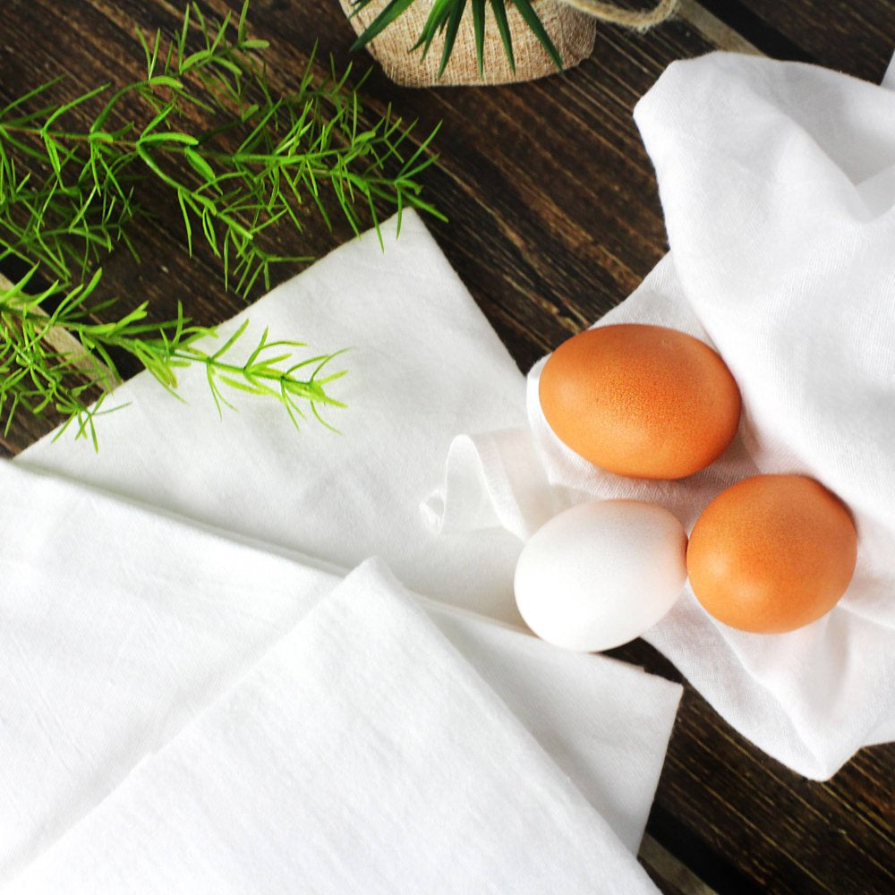20 Pack, Flour Sack Kitchen Towel Set, White
