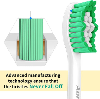 TEST  4/3/25 Aoremon Replacement Toothbrush Heads for Philips Sonicare E-Series Essence HX7022/66 and other Screw-on Electric Toothbrush Model, 6 Pack