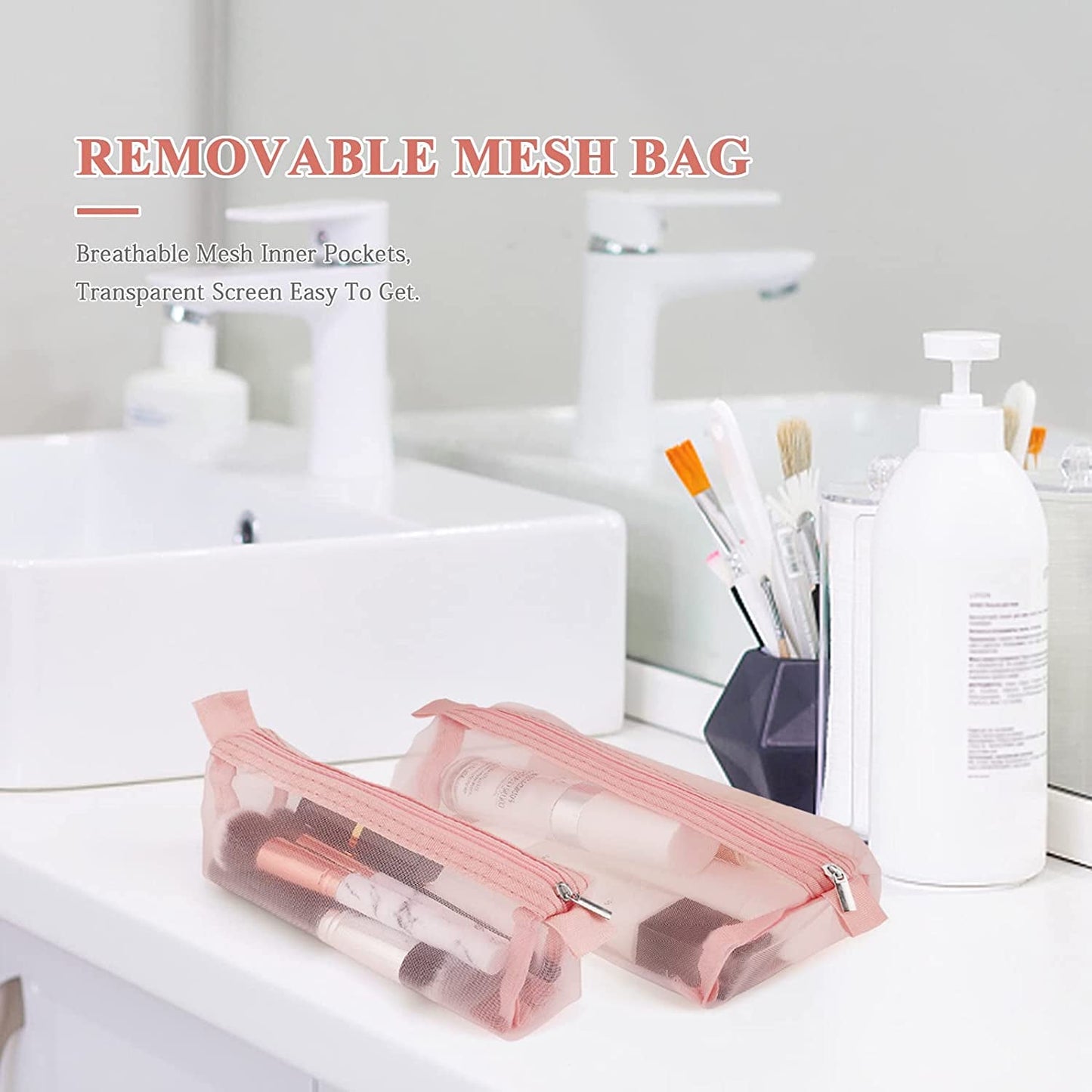 4-in-1 Removable Portable Toiletry Travel Hanging Makeup Bags