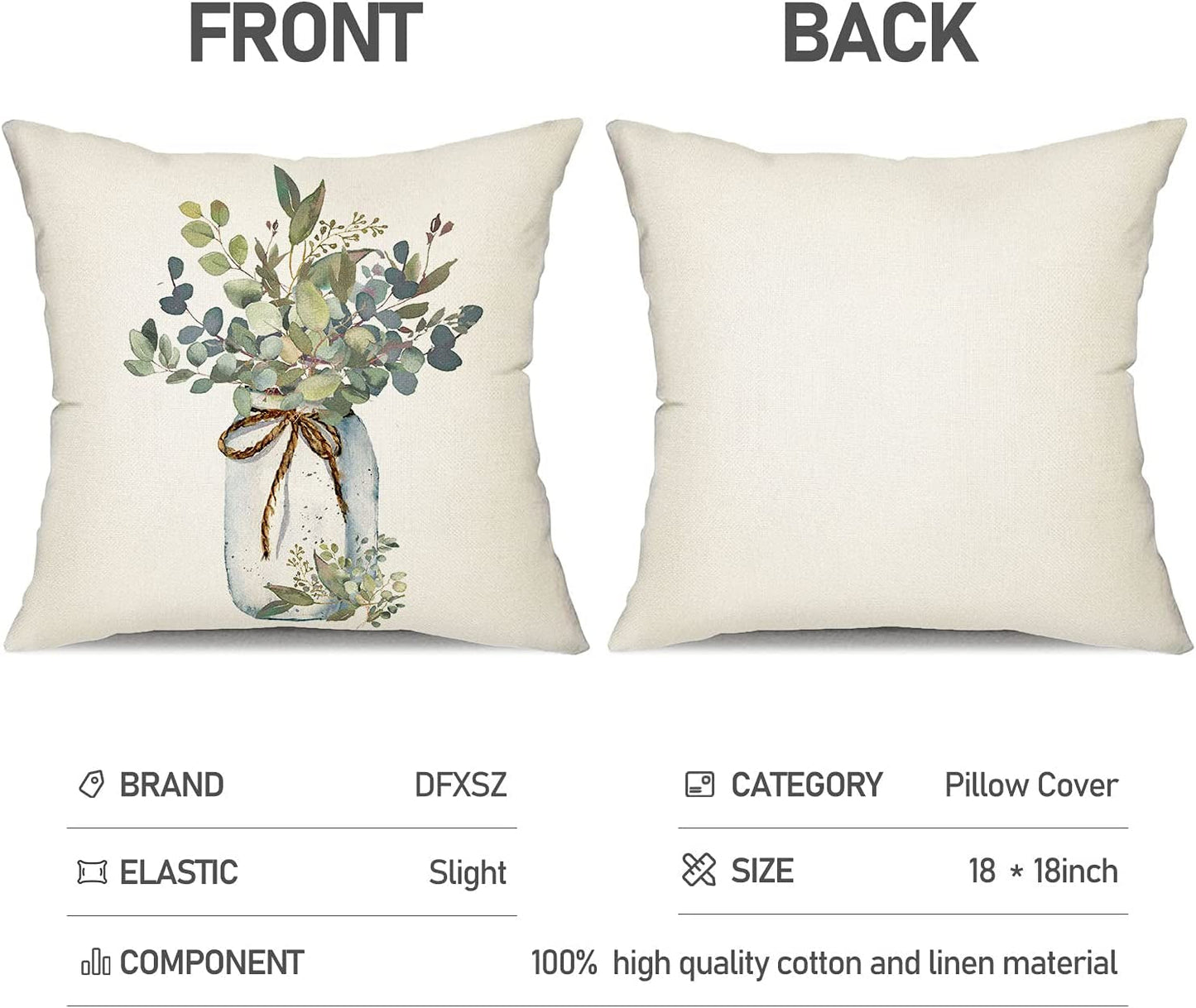 Set of 4 Farmhouse Pillow Covers 