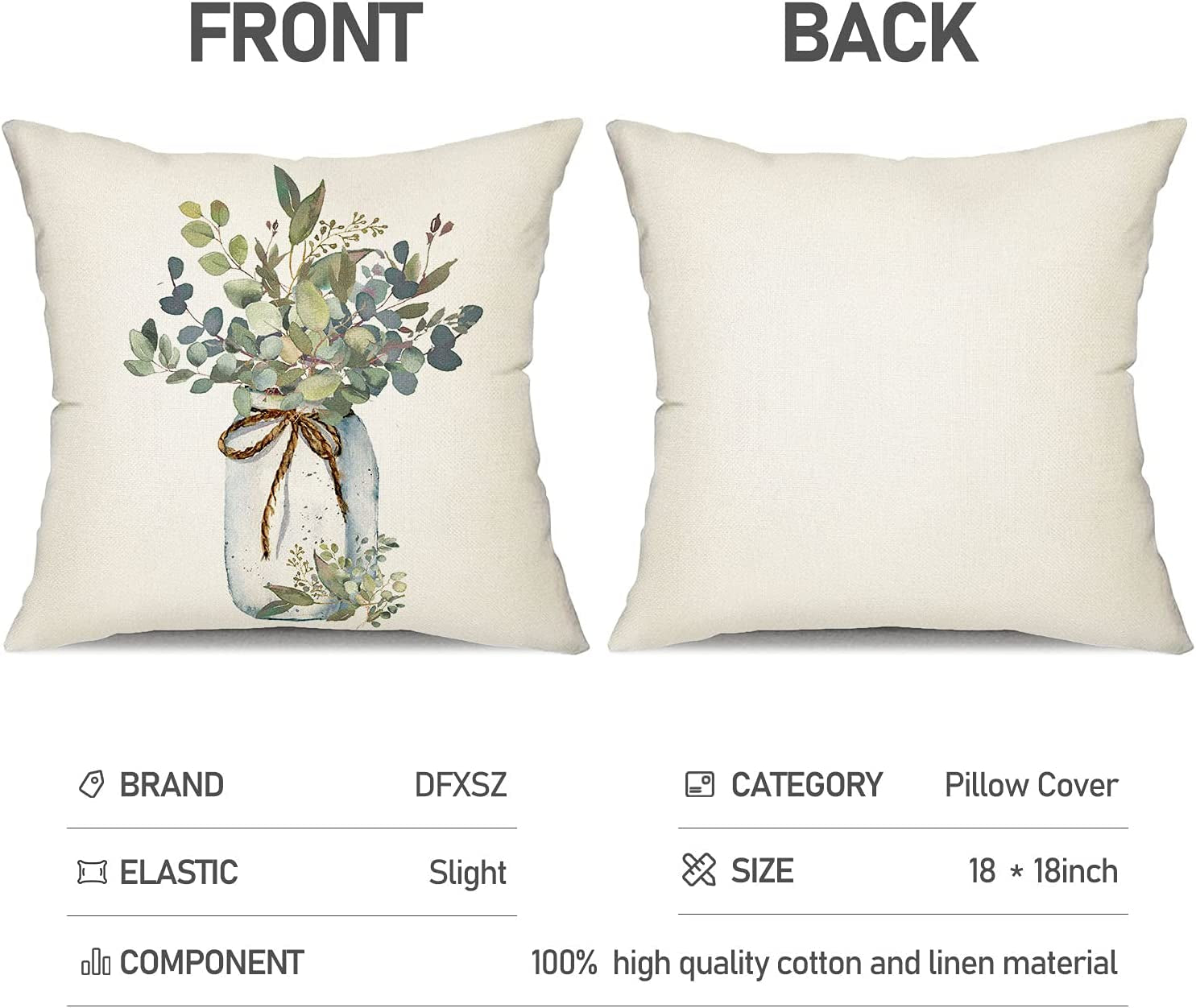 Set of 4 Farmhouse Pillow Covers 