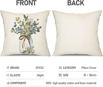 Set of 4 Farmhouse Pillow Covers 