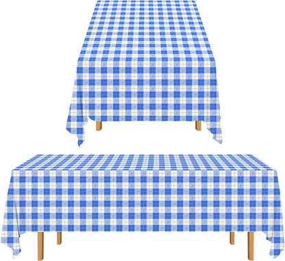  3PCS Red White Gingham Rectangular Waterproof Tablecloth