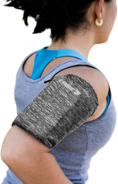  Phone Holder for Running, Cell Phone Arm Bands with Reflective Logo, Phone Strap Armband Fits iPhone and Android, Use for Running, Walking, Hiking and Biking, Black, Medium
