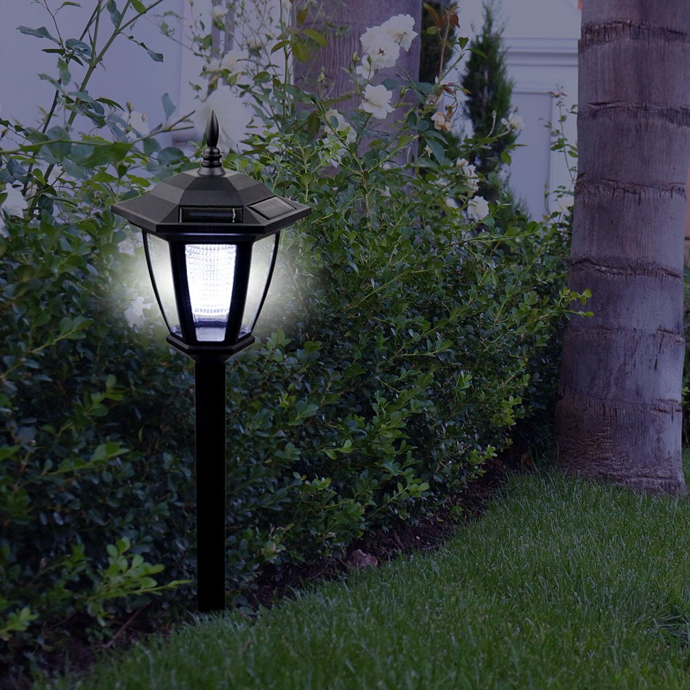Solar Black 3-Function LED Light - Stake, Wall Light or Hanging, 30 Inch Tall