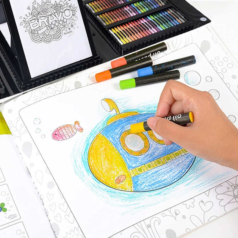 211pcs Kids Art Supply Kit with Folding Easel