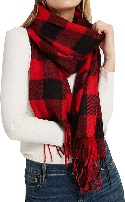  Women's Plaid Warm Shawl Scarf 