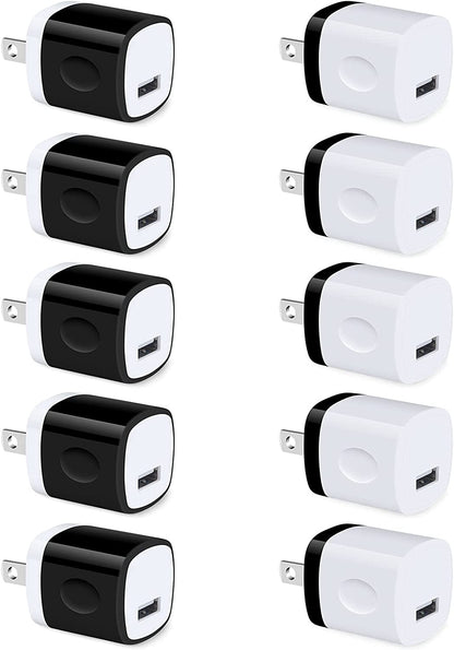 10 Pack Power USB Plug Charging Cube Block
