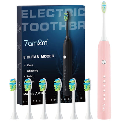 Sonic Electric Toothbrush-One Charge for 90 Days with 6 Brush Heads