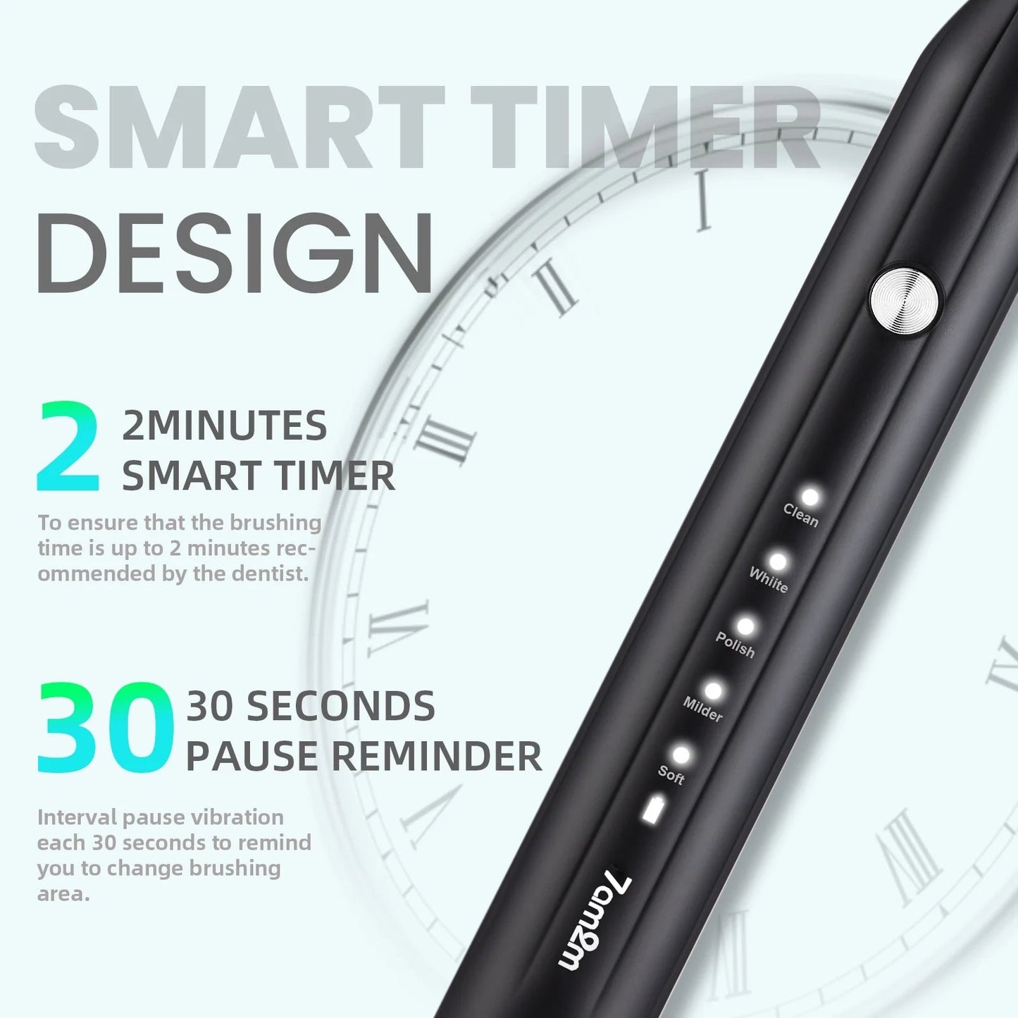 Sonic Electric Toothbrush-One Charge for 90 Days with 6 Brush Heads