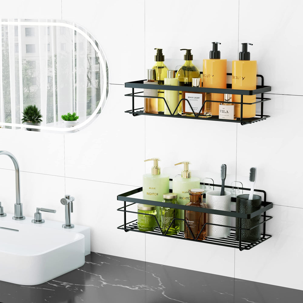 5 Pack Shower Caddy Shelf Organizer,  No Drilling Adhesive Wall Mounted Bathroom Organizer Basket