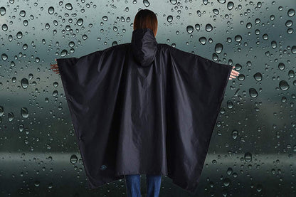  Black Rain Poncho - Waterproof Rain Gear for Women - Lightweight Travel Poncho
