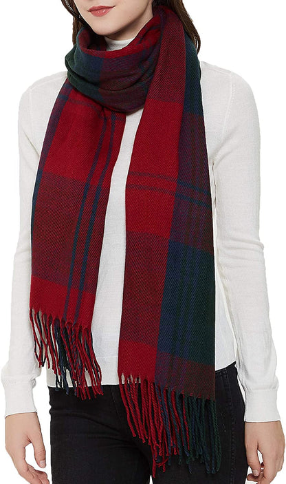  Women's Plaid Warm Shawl Scarf 