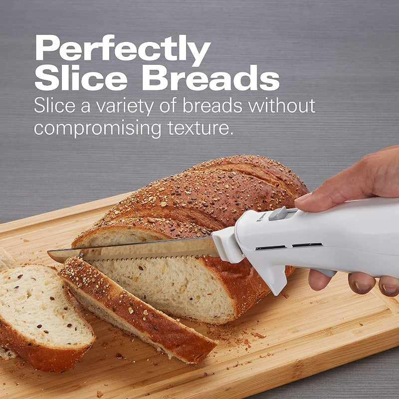 Hamilton Beach Electric Knife for Carving Meats, Poultry, Bread, Crafting Foam & More Includes Storage Case & Serving Fork