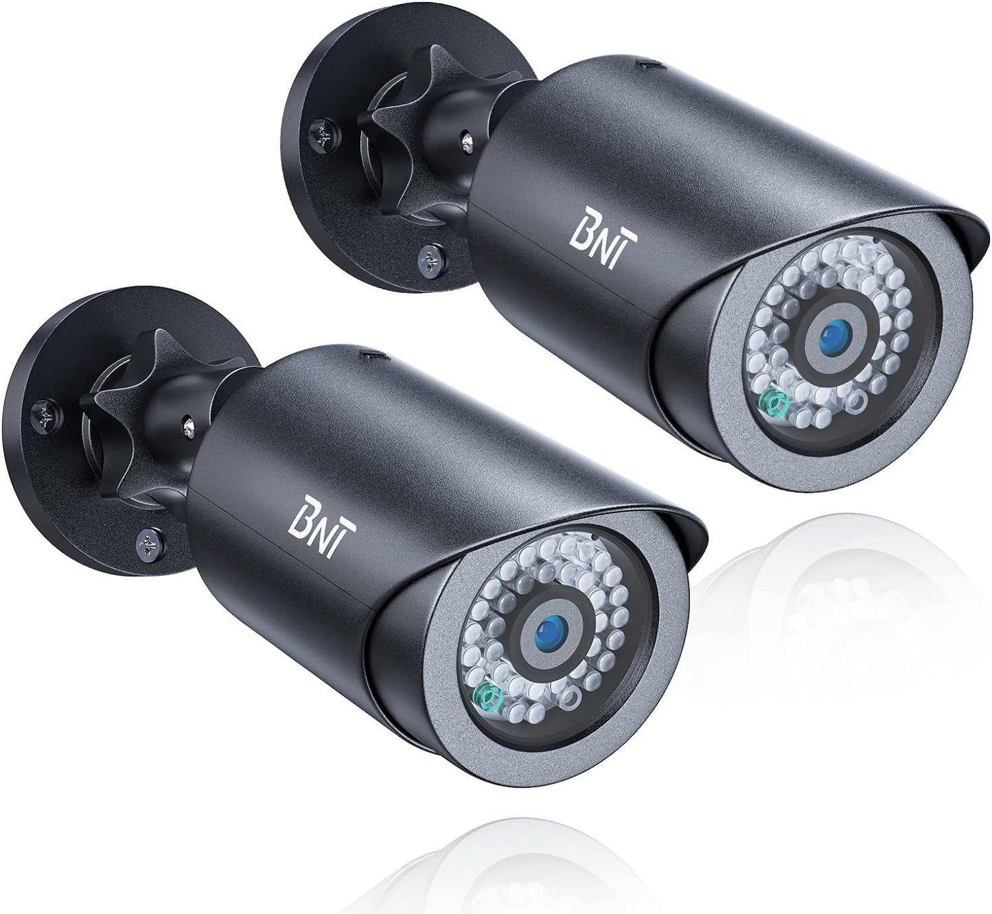2 Pack Dummy Fake Security Camera with One Red LED Light at Night